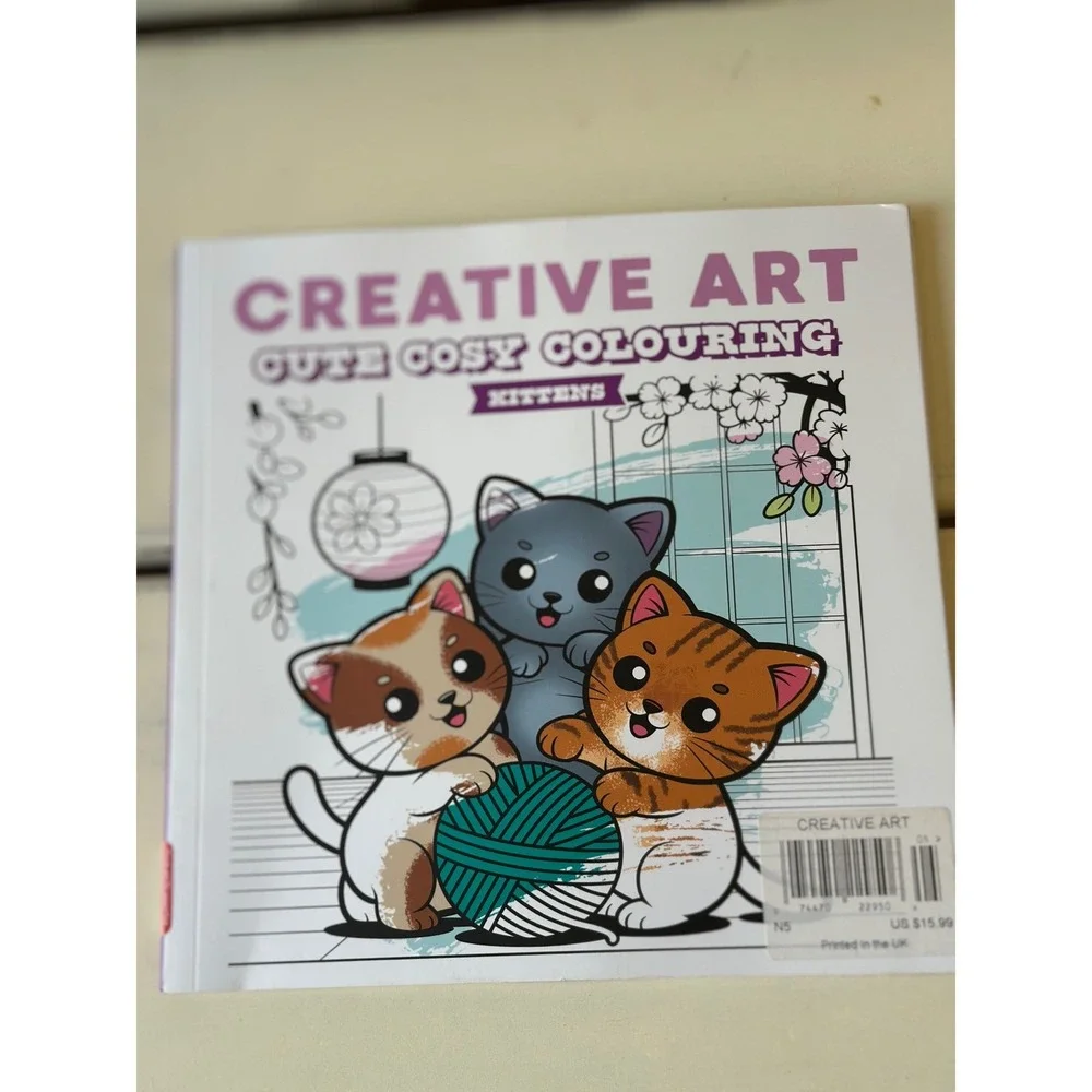 Creative Art Cute Cosy Colouring Kittens Coloring Book UK Edition